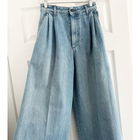 NWT Kallmeyer 32'' Deep Pocket Wide Leg Jean in Blue, size 0 - Picture 5 of 10